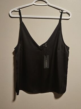 Dynamite Black Satin V-Neck Slip Camisole